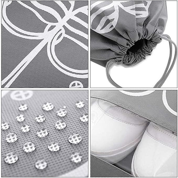Pack of 6 - Travel Shoes Storage bag with clear window