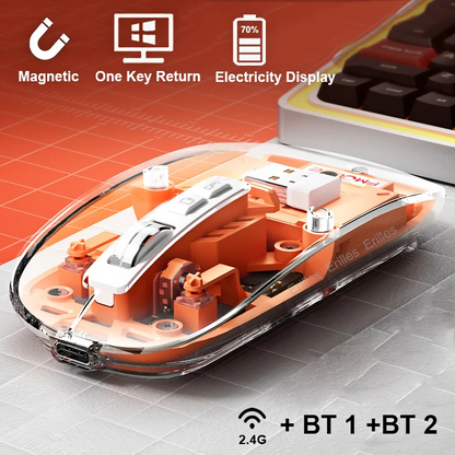 3 Modes Wireless Transparent 2.4G Mouse