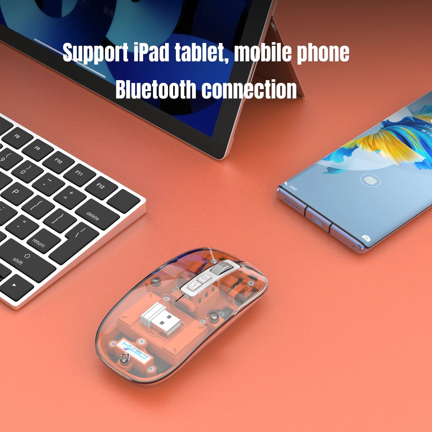 3 Modes Wireless Transparent 2.4G Mouse