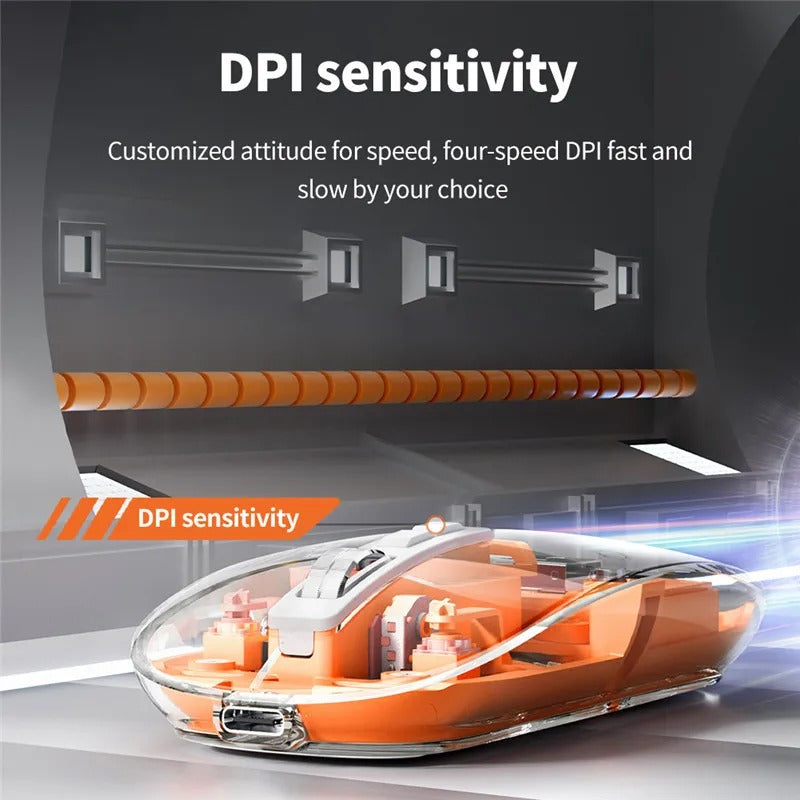 3 Modes Wireless Transparent 2.4G Mouse
